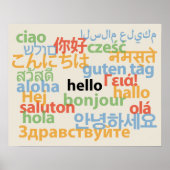 Wereldtalen Hallo 20 x 16-inch Poster (Voorkant)