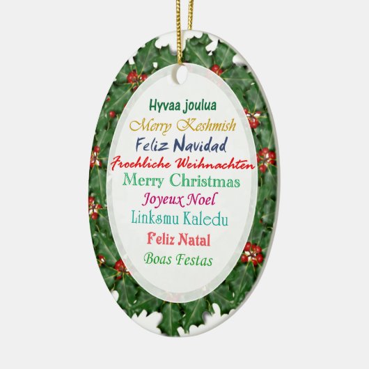 Wereldtalen Prettig Kerstmis Tekst Ornament (Links)
