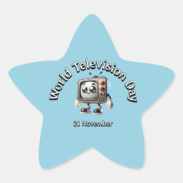 Wereldtelevisiedag. 21 november ster sticker