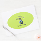 Wereldtelevisiedag. Pixelperspectief Ovale Sticker (Envelop)