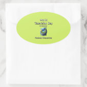 Wereldtelevisiedag. Pixelperspectief Ovale Sticker (Tas)