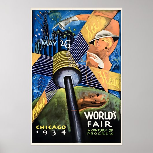 Wereldtentoonstelling 1934 - Chicago Century of Pr Poster (Voorkant)