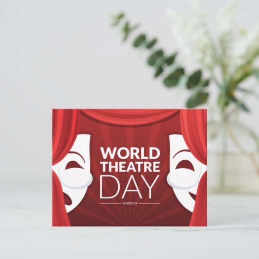 Wereldtheaterdag Briefkaart (Staand voorkant)
