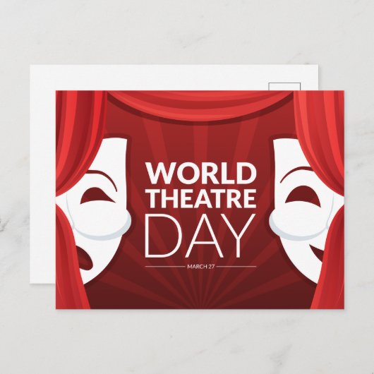 Wereldtheaterdag Briefkaart (Voorkant / Achterkant)