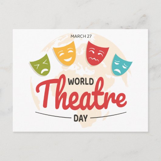 Wereldtheaterdag Briefkaart (Voorkant)
