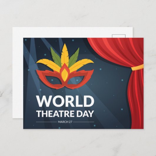 Wereldtheaterdag Briefkaart (Voorkant / Achterkant)