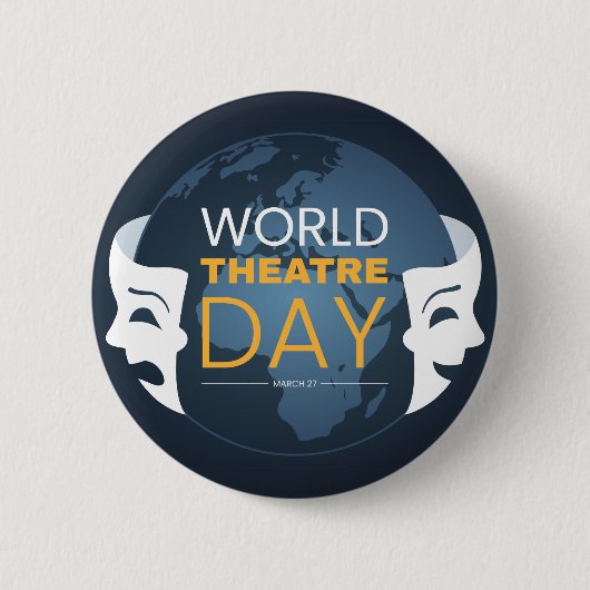 Wereldtheaterdag Ronde Button 5,7 Cm (Voorkant)