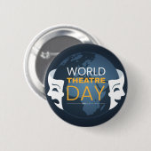 Wereldtheaterdag Ronde Button 5,7 Cm (Voorkant /achterkant)