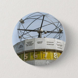 Wereldtijdklok in Berlijn Ronde Button 5,7 Cm