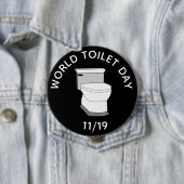 Wereldtoiletdag 19 november grappige Feestdagen Ronde Button 4,0 Cm (In situ)