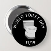 Wereldtoiletdag 19 november grappige Feestdagen Ronde Button 4,0 Cm (Voorkant /achterkant)