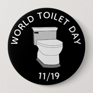 Wereldtoiletdag 19 november grappige Feestdagen Ronde Button 4,0 Cm