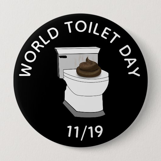 Wereldtoiletdag 19 november grappige Feestdagen Ronde Button 4,0 Cm (Voorkant)