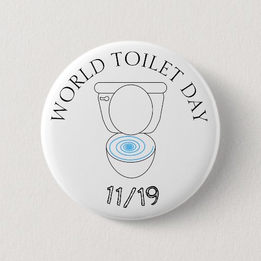 Wereldtoiletdag 19 november grappige Feestdagen Ronde Button 5,7 Cm (Voorkant)