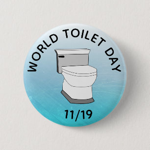 Wereldtoiletdag 19 november grappige Feestdagen Ronde Button 5,7 Cm