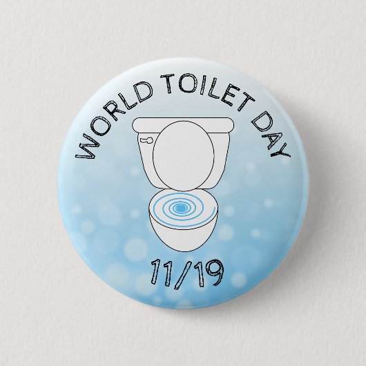 Wereldtoiletdag 19 november grappige Feestdagen Ronde Button 5,7 Cm (Voorkant)