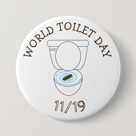 Wereldtoiletdag 19 november grappige Feestdagen Ronde Button 7,6 Cm (Voorkant)