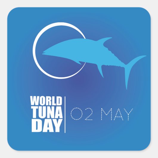 Wereldtonijndag 2 mei vierkante sticker (Voorkant)