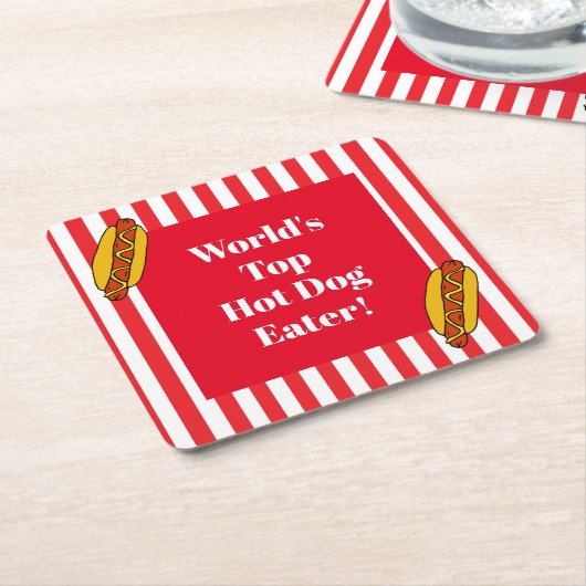 Wereldtop-hotdog-etter voor voedselbereiding kartonnen onderzetters (Schuin)