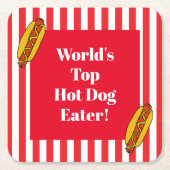 Wereldtop-hotdog-etter voor voedselbereiding kartonnen onderzetters (Voorkant)