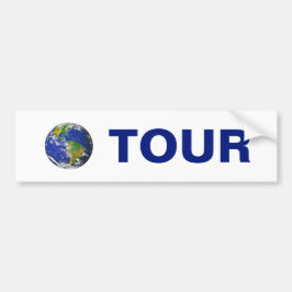 Wereldtour op wit bumpersticker