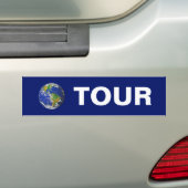 Wereldtournee in het blauw bumpersticker (Op auto)