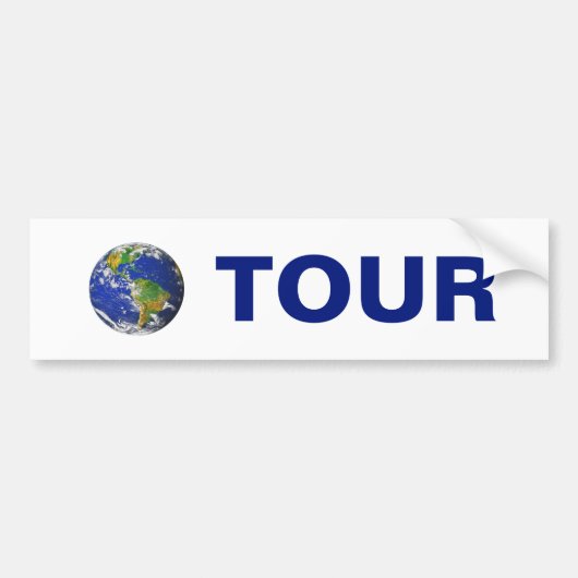 Wereldtournee op wit bumpersticker (Voorkant)