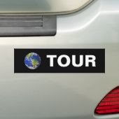 Wereldtournee op zwart bumpersticker (Op auto)