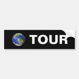 Wereldtournee op zwart bumpersticker