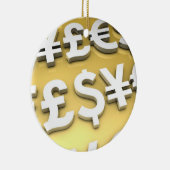 Wereldvaluta Gold International Finance Wealth Keramisch Ornament (Rechts)