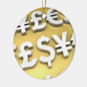 Wereldvaluta Gold International Finance Wealth Keramisch Ornament (Links)
