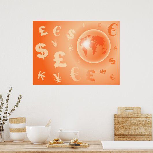 Wereldvaluta Poster (Keuken)