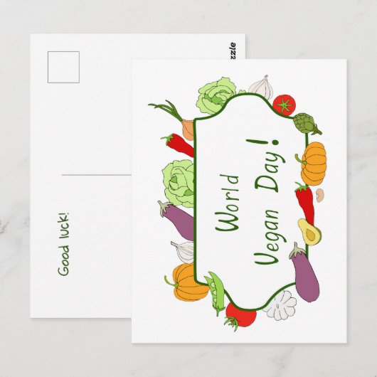 Wereldvegetarisch daglicht briefkaart (Voorkant / Achterkant)