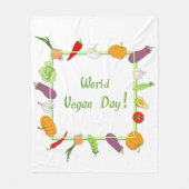 Wereldvegetarisch daglicht fleece deken (Voorkant)