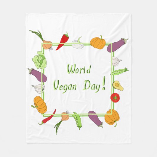 Wereldvegetarisch daglicht fleece deken (Voorkant)