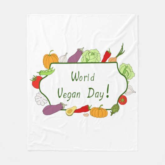 Wereldvegetarisch daglicht fleece deken (Voorkant)