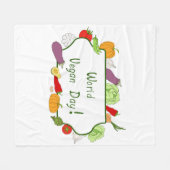 Wereldvegetarisch daglicht fleece deken (Voorkant (Horizontaal))