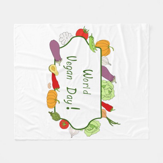 Wereldvegetarisch daglicht fleece deken (Voorkant (Horizontaal))