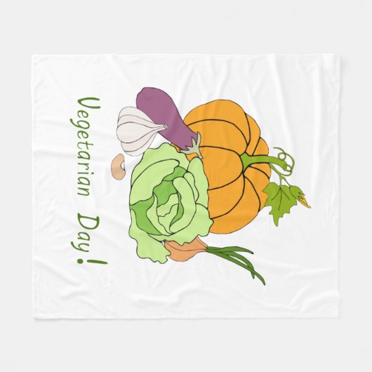Wereldvegetarisch daglicht fleece deken (Voorkant (Horizontaal))