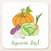 Wereldvegetarisch daglicht kartonnen onderzetters (Voorkant)