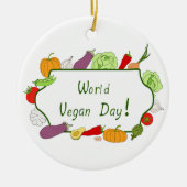 Wereldvegetarisch daglicht keramisch ornament (Voorkant)