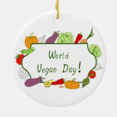 Wereldvegetarisch daglicht keramisch ornament (Achterkant)