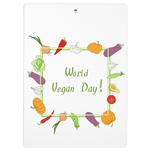 Wereldvegetarisch daglicht klembord (Achterkant)