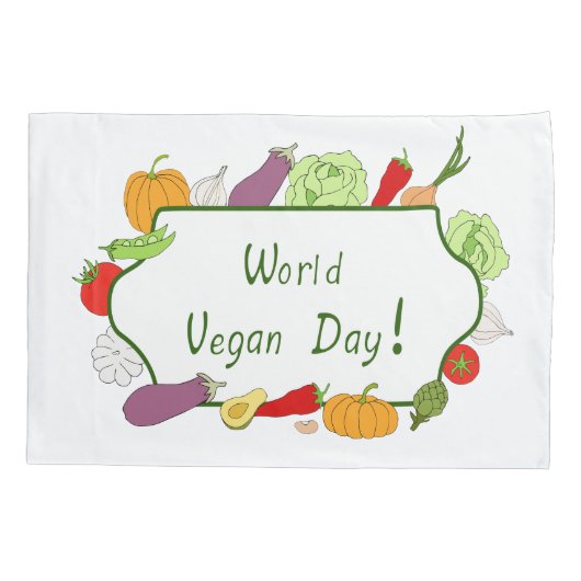 Wereldvegetarisch daglicht kussensloop (Achterkant)