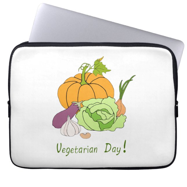 Wereldvegetarisch daglicht laptop sleeve (Voorkant)
