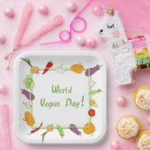 Wereldvegetarisch daglicht papieren bordje (Feest)