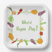 Wereldvegetarisch daglicht papieren bordje (Voorkant)