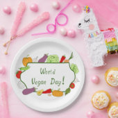 Wereldvegetarisch daglicht papieren bordje (Feest)