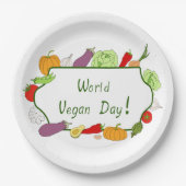 Wereldvegetarisch daglicht papieren bordje (Voorkant)
