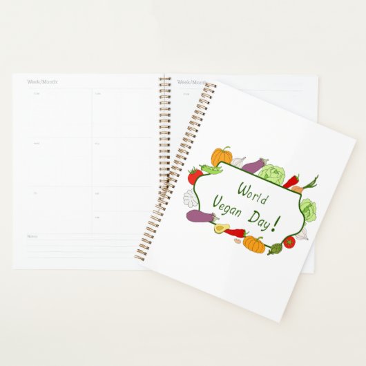 Wereldvegetarisch daglicht planner (Display)